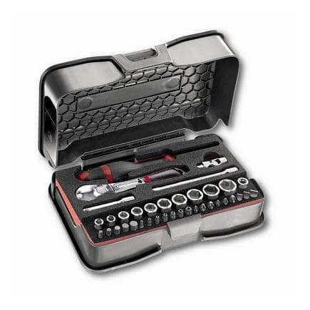 USAG U06080102 - ASSORTIMENT EN COFFRET ABS DE DOUILLES 6 PANS (37 PIÈCES)