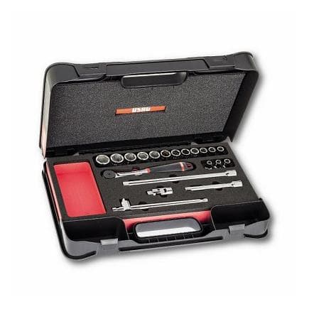 USAG U06080202 - ASSORTIMENT EN COFFRET ABS DE DOUILLES 6 PANS (20 PIÈCES)