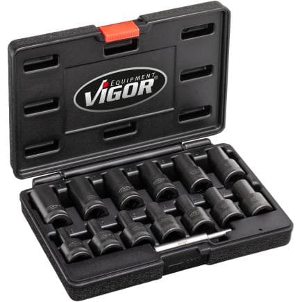 VIGOR V2404N - Jeu d'inserts d'extraction de rainure en spirale (13 pcs.)