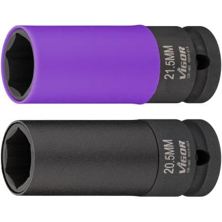 VIGOR V6313 - Jeu de douilles pour clé à chocs 1/2" (2 pcs).