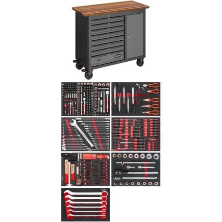 VIGOR V4813/NKW - Établi mobile séries L avec assortiment (336 pcs.)