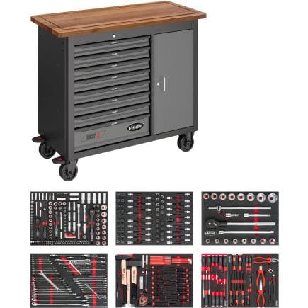 VIGOR V5154 - Établi mobile séries L avec assortiment (375 pcs.)