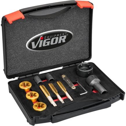 VIGOR V7181 - Jeu de tarauds pour vis et écrous de roue (13 pcs.)