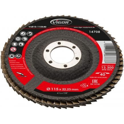 VIGOR V6810-115K80 - Jeu de meules éventails 115 mm (10 pcs.)