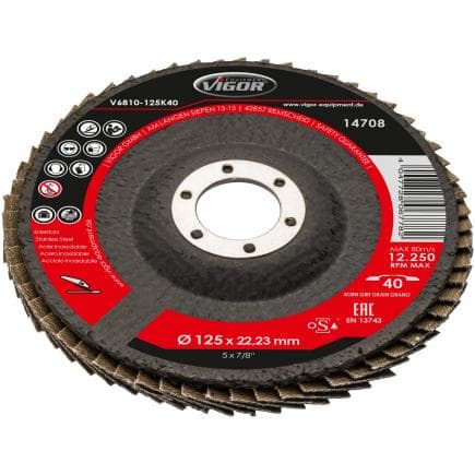 VIGOR V7010-125K80 - Jeu de meules éventails 125 mm (10 pcs.)