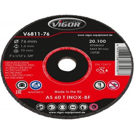 VIGOR V6811-76 - Jeu de disques à tronçonner 76mm (25 pcs.)