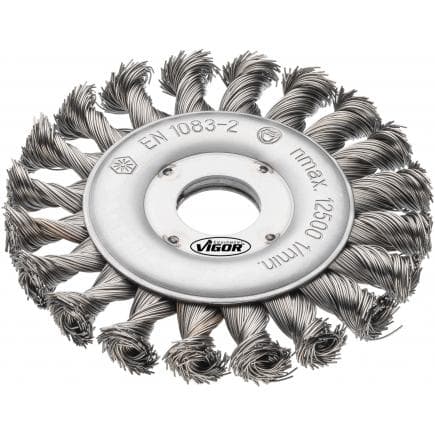 VIGOR V6804 - Brosse circulaire pour meuleuse d'angle 115mm, tressée
