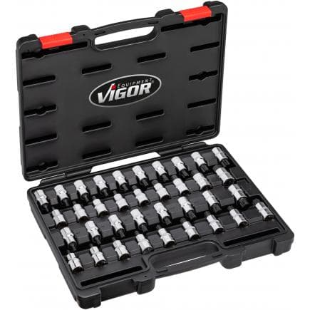 VIGOR V2496 - Jeu de douilles mâles (36 pcs.)