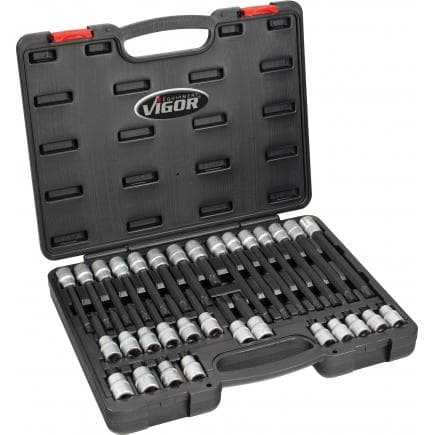 VIGOR V2201 - Jeu de douilles tournevis 1/2" RIBE (32 pcs.)