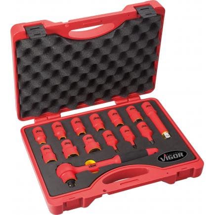 VIGOR V3343 - Jeu de douilles 1/2" VDE (14 pcs.)