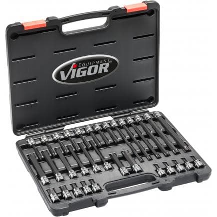 VIGOR V6017 - Jeu de douilles mâles 3/8" TORX® (32 pcs.)