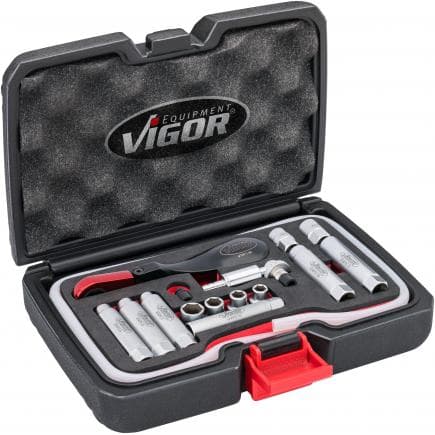 VIGOR V7471/17 - Jeu complet pour purge des freins (17 pcs.)