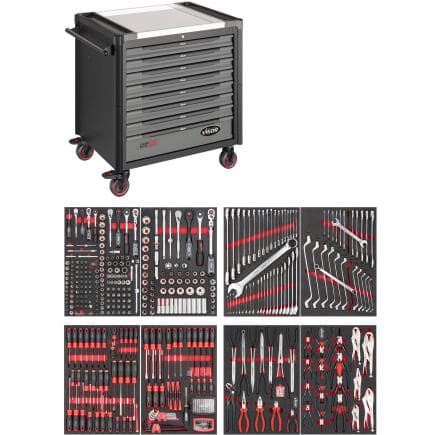 VIGOR V4481-XD/469 - Chariot à outils Série XD, extra profond avec assortiment (469 pcs.)