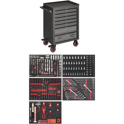 VIGOR V4560 - Servante d'atelier séries L avec assortiment (344 pcs.)