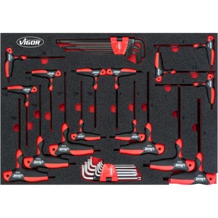 VIGOR V5175 - Jeu de tournevis à manche en T et de clés mâles coudées TORX® (34 pcs.)