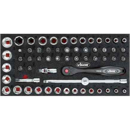 VIGOR V4973 - Jeu d'outils à douilles (61 pcs.)