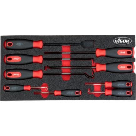 VIGOR V5070 - Jeu de crochets et grattoirs (9 pcs.)