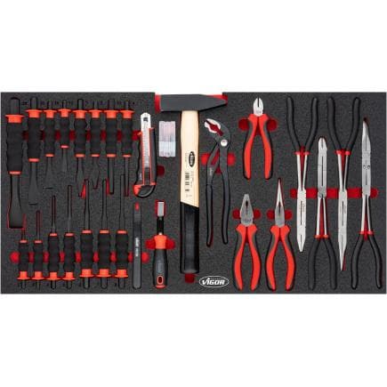 VIGOR V7015N - Jeu de pinces et grattoir (27 pcs.)