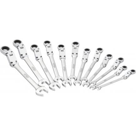 VIGOR V6752/12 - Jeu de clés mixtes à cliquet à double articulation (12 pcs.)