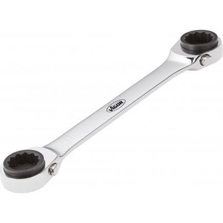 VIGOR V2705 - Clé polygonale double à cliquet, profil à 12 pans extérieurs