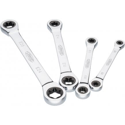 VIGOR V6611/4 - Jeu de clés polygonales doubles à cliquet (4 pcs.)