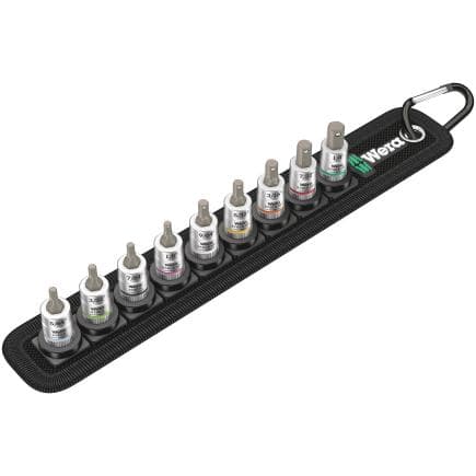 WERA 05003884001 - Jeu de douille-embouts 1/4" pour vis six pans creux avec fonction de retenue (9 pcs.)