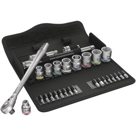 WERA 05004048001 - Jeu cliquet Metal avec levier d'inversion et douille 3/8" métrique (29 pcs.)
