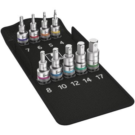WERA 05004201001 - Jeu de douilles à embout à six pans creux avec fonction de retenue 1/2" (9 pcs.)