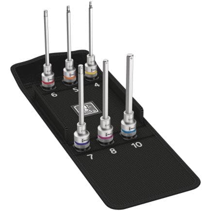 WERA 05004210001 - Jeu de douilles à embout à six pans creux avec fonction de retenue 1/2" (6 pcs.)