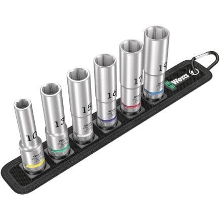 WERA 05004565001 - Jeu de douilles 1/2" longue (6 pcs.)