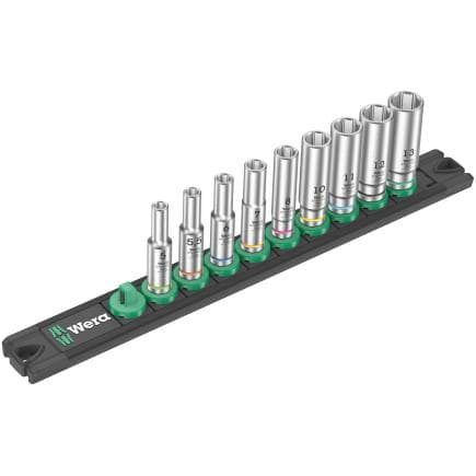WERA 05005410001 - Barre magnétique pour douilles 1/4" longue (9 pcs.)