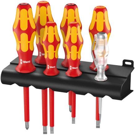 WERA 05006148001 - Jeu de tournevis VDE avec single-pole phase tester et rack (7 pcs.)