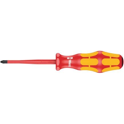WERA 05006460001 - Tournevis VDE isolé pour vis Pozidriv avec lame à diamètre réduit