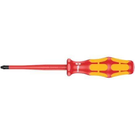 WERA 05020131001 - Tournevis VDE isolé pour vis cruciformes Phillips avec lame à diamètre réduit