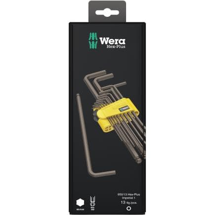 WERA 05021721001 - Jeu de clés mâles coudées pouces (13 pcs.) (emballage libre-service)
