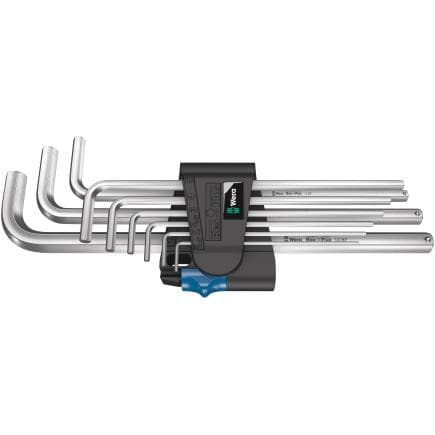 WERA 05022130001 - Jeu de clés mâles coudées métrique chromées avec fonction de retenue (9 pcs.)