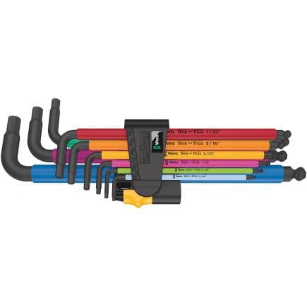 WERA 05022640001 - Jeu de clés mâles coudées pouces multicolour (9 pcs.)