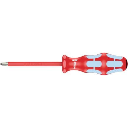WERA 05022740001 - Tournevis isolé VDE acier inoxydable pour vis cruciformes Pozidriv