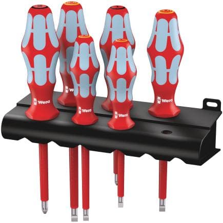 WERA 05022745001 - Jeu de tournevis VDE acier inoxydable avec rack (6 pcs.)