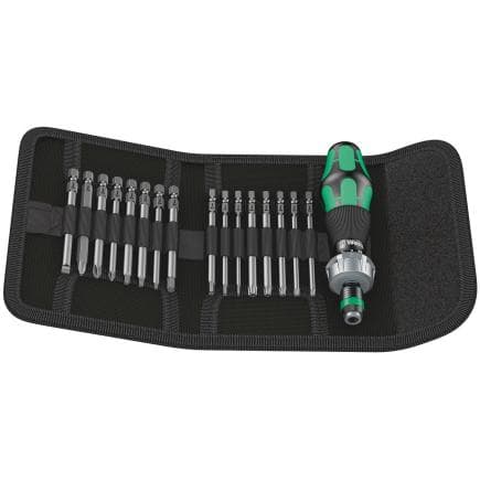 WERA 05051041001 - Jeu de tournevis à cliquet et d'embouts pouces (17 pcs.)
