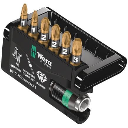 WERA 05057412001 - Jeu de embouts Pozidriv Diamond (7 pcs.)
