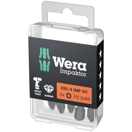 WERA 05057661001 - Embouts Pozidriv Impaktor (5 pcs.) (emballage libre-service)
