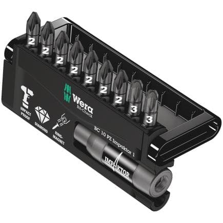 WERA 05057684001 - Jeu de embouts Impaktor Pozidriv (10 pcs.)