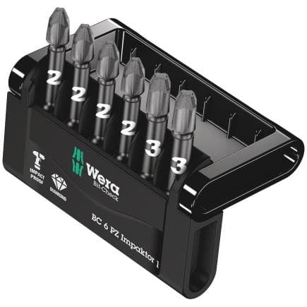 WERA 05057692001 - Jeu de embouts Impaktor Pozidriv (6 pcs.)