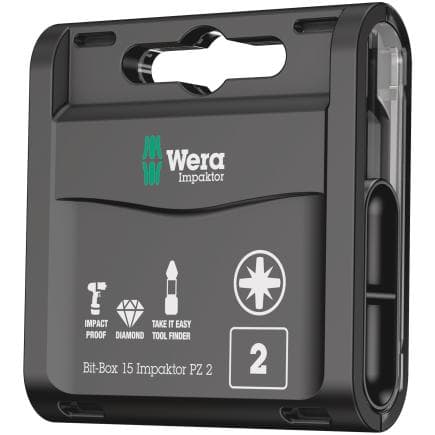 WERA 05057763001 - Jeu de embouts Impaktor Pozidriv (15 pcs.)