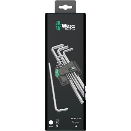 WERA 05073391001 - Jeu de clés mâles coudées métrique chromées (9 pcs.) (emballage libre-service)