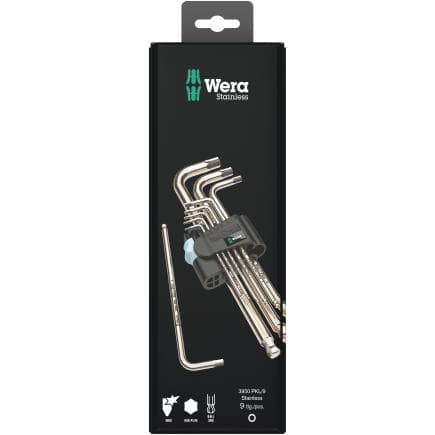 WERA 05073544001 - Jeu de clés mâles coudées métrique acier inoxydable (9 pcs.) (emballage libre-service)