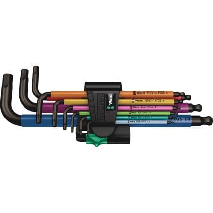 WERA 05073593001 - Jeu de clés mâles coudées multicolour métrique (9 pcs.) (emballage libre-service)