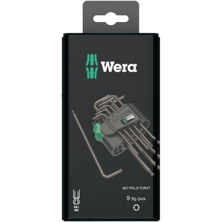 WERA 05073598001 - Jeu de clés mâles coudées Torx (9 pcs.) (emballage libre-service)