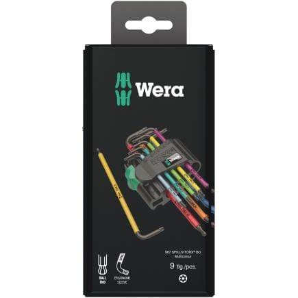WERA 05073599001 - Jeu de clés mâles coudées Torx multicolour (9 pcs.) (emballage libre-service)